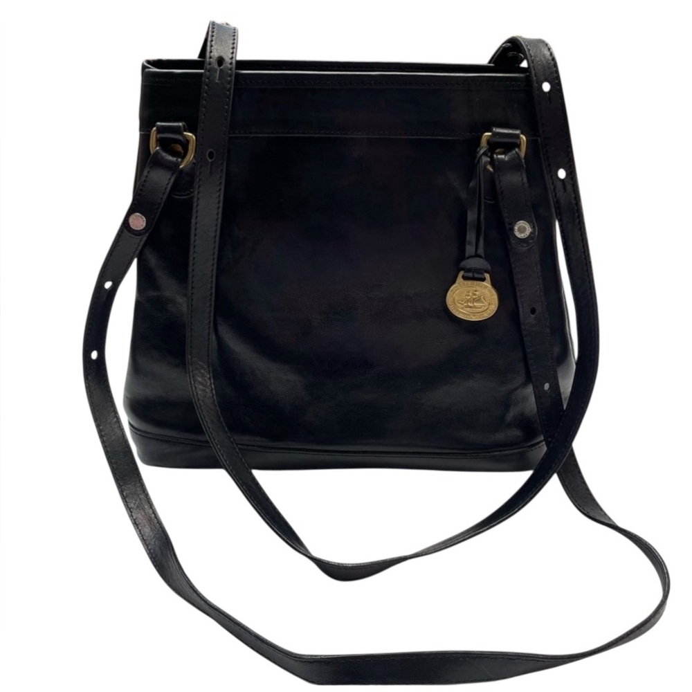 Brahmin Vintage Black Double Adjustable Strap Shoulder Bag Purse